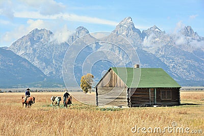 Cowboys in Wyoming Editorial Stock Photo