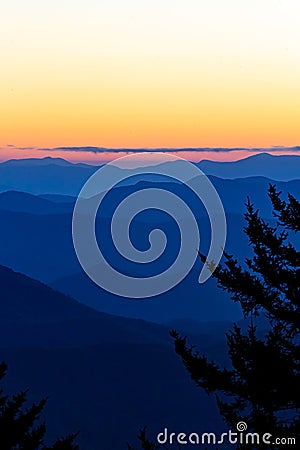 Cowee Point view from Blue Ridge Parkway in North Carolina Stock Photo