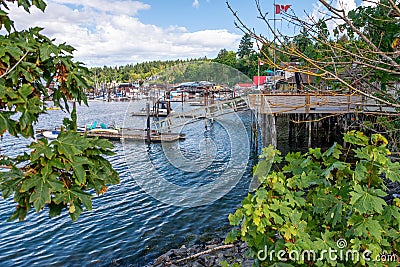 Cowichan Bay boat launch, Canada Stock Photo