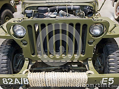 Cowl of military car Stock Photo