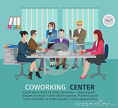 Coworking Center Concept Vector Illustration