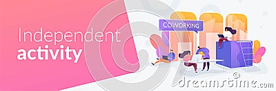 Coworking concept banner header Vector Illustration