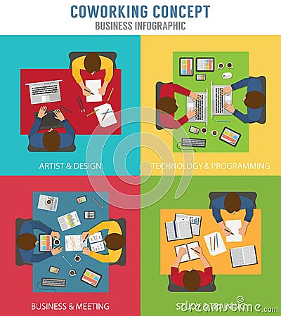 Coworking concept Vector Illustration