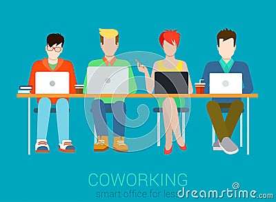 Coworking flat web infographic concept vector Vector Illustration