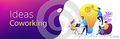 Coworking header or footer banner. Vector Illustration