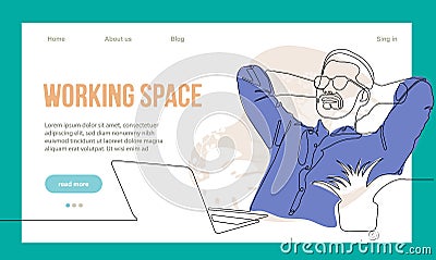 Coworking Space Landing Page Vector Illustration
