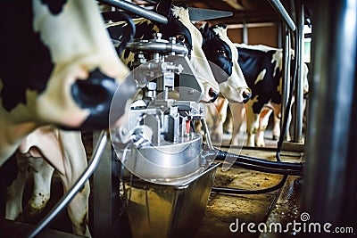 cows in the stall. Private farming. Milk production and livestock farming. Breeding cattle. Everyday chores on a home farm Stock Photo