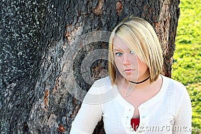 Coy Blond Stock Photo