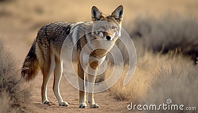 Coyote animal in a grassland ai, ai generative, illustration Cartoon Illustration