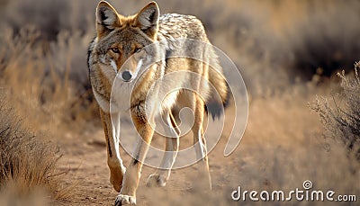 Coyote animal in a grassland ai, ai generative, illustration Cartoon Illustration