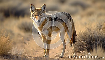 Coyote animal in a grassland ai, ai generative, illustration Cartoon Illustration