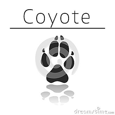 Coyote animal track Vector Illustration