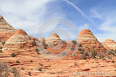 USA, Arizona: Coyote Buttes - Colorful Sandstone Rock Formations Stock Photo