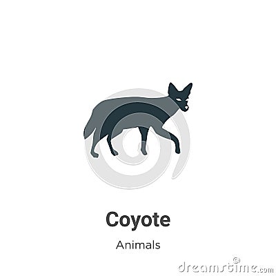 Coyote vector icon on white background. Flat vector coyote icon symbol sign from modern animals collection for mobile concept and Vector Illustration
