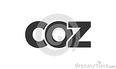 COZ logo design template with strong and modern bold text. Initial based vector logotype featuring simple and minimal typography. Vector Illustration
