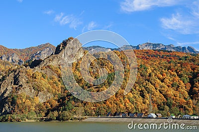 Cozia mountain seen from the Olt valley, Romania Stock Photo