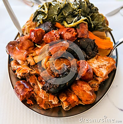 Cozido das Furnas local azorean volcanic meal, Sao Miguel, Azores, Portugal Stock Photo