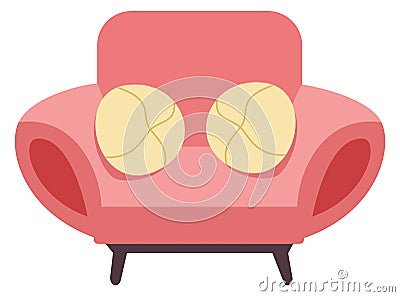 Cozy armchair. Soft home seat. Comfortable furniture Vector Illustration