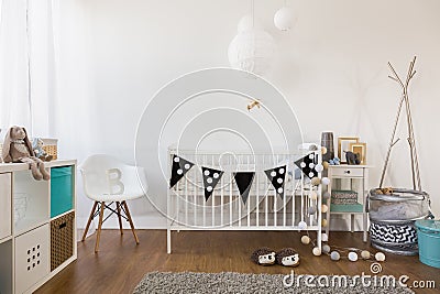 Cozy baby room decor Stock Photo