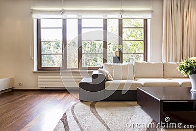 Cozy cream living room Stock Photo