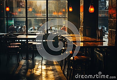 A Cozy Evening at the Candlelit Bistro Stock Photo