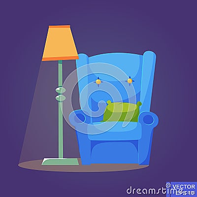 Cozy home stuff. object background. cartoon image Vector flat illustration Vector Illustration