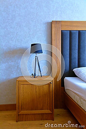 Luxury night stand with lamp Stock Photo