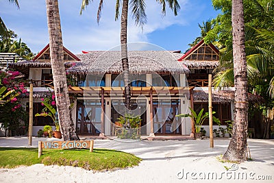 Cozy little hotel on a tropical exotic resort Stock Photo