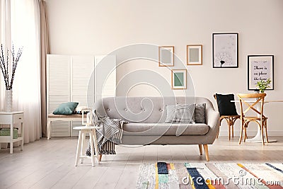 Cozy living room interior with sofa Stock Photo