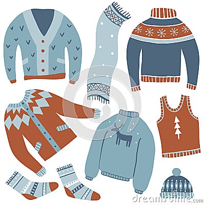 Cozy winter. Vector set Vector Illustration