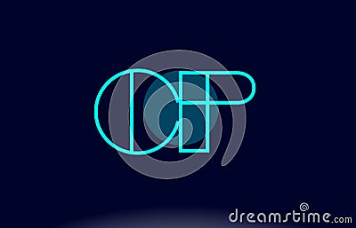 cp c p blue line circle alphabet letter logo icon template vector design Vector Illustration