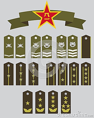 CPA military ranks and star Vector Illustration