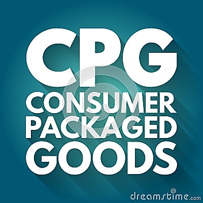 CPG - Consumer Packaged Goods acronym, business concept background Stock Photo
