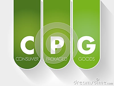 CPG - Consumer Packaged Goods acronym concept Stock Photo