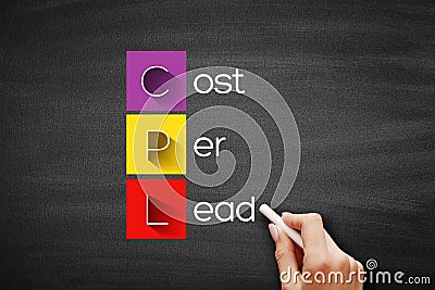 CPL - Cost Per Lead acronym, business concept on blackboard Stock Photo