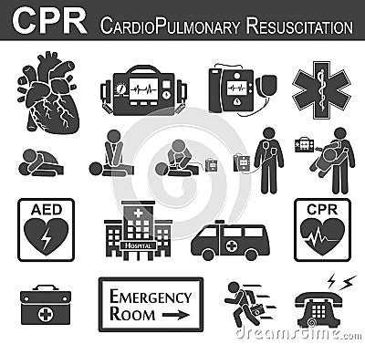CPR ( Cardiopulmonary resuscitation ) icon Vector Illustration