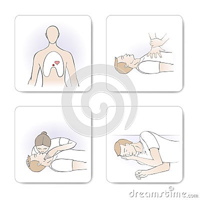 CPR procedure Vector Illustration