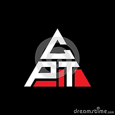 CPT triangle letter logo design with triangle shape. CPT triangle logo design monogram. CPT triangle vector logo template with red Vector Illustration