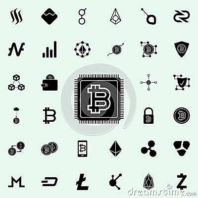 CPU bitcoin icon. Crypto currency icons universal set for web and mobile Stock Photo