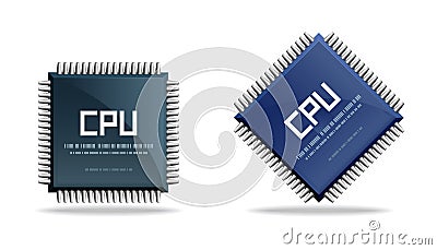 CPU (central processing unit) - chip Stock Photo