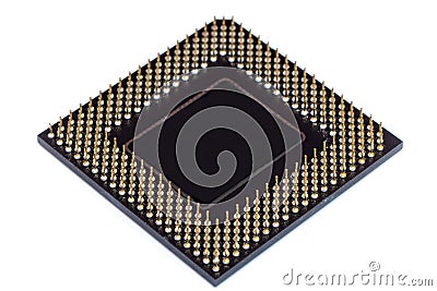 CPU Central processing unit microchip isolated Stock Photo