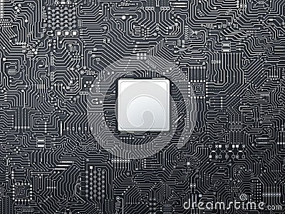 Cpu on circuit board Stock Photo