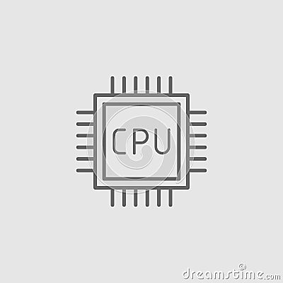 CPU. Flat vector icon Vector Illustration