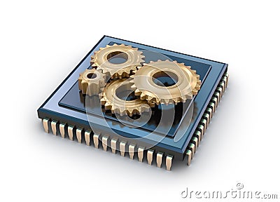 Cpu and gears Stock Photo