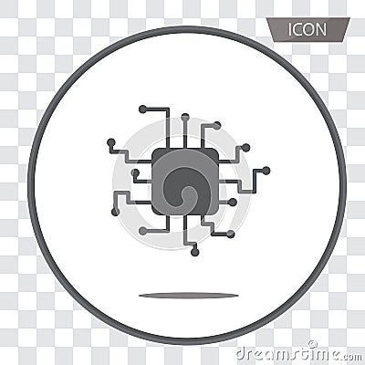 CPU icon vector, central processing unit icon vector isolated on Vector Illustration
