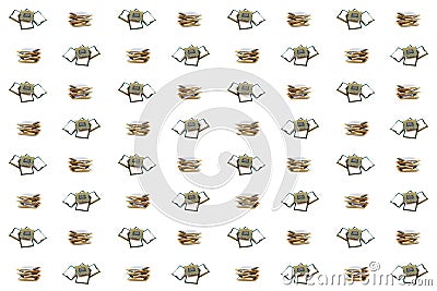 Cpu Microchip Computer set on white isolated background Stock Photo