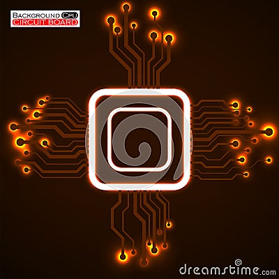Cpu. Microprocessor. Microchip Vector Illustration