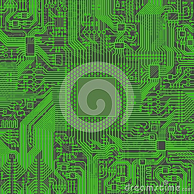 Cpu Microprocessor Microchip Vector Illustration