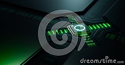 CPU Processor chip with Software Update Icon -Technology Upgrade Concept Stock Photo