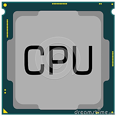 Cpu processor intel core chip hardware for computer pc motherboard technology element illustration graphic Cartoon Illustration